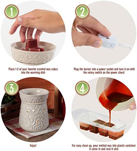 DEco Fragrance Wax Melter Warmer - 4 Cinnamon Cubes Included