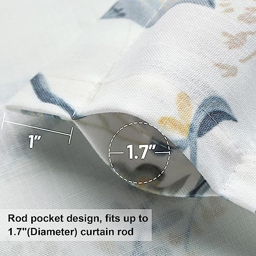 Leeva Birds Pattern Valance for Window 52x18 Inch Grey