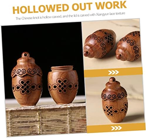 PartyKindom DIY Hollow Wood Aroma Bottle Pendant Essential Oil Diffuser