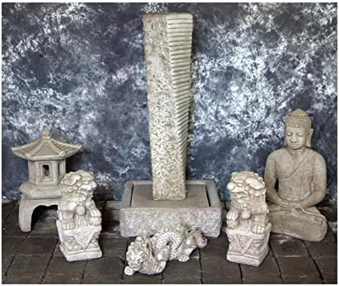 Rustic Twist Fountain with Oriental Pagoda and Meditating Buddha 1