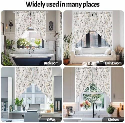 Gray Botanical Swag Valances 2 Panels Set 36 Inch