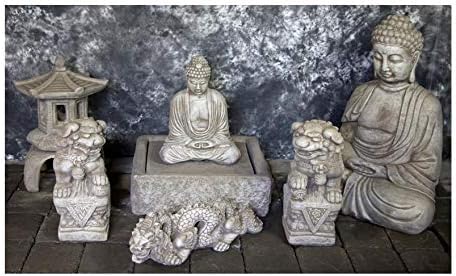 Water Fountain Sitting Buddha with Kamakura Buddha Lantern and Chinese Dragon Package