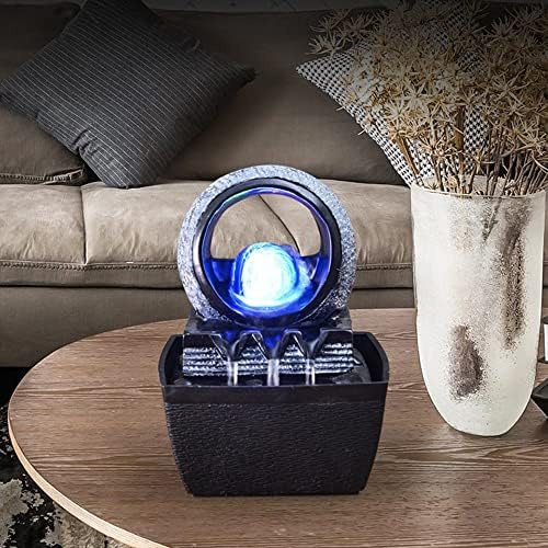 Indoor Fountain with LED Lights and Rolling Ball for Relaxation
