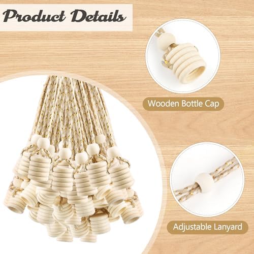 100 Pcs Wooden Air Freshener Replacement Caps with Hanging String