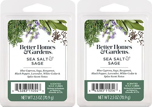Better Homes and Gardens Scented Wax Cubes 25oz 2 Pack Sea Salted Sage