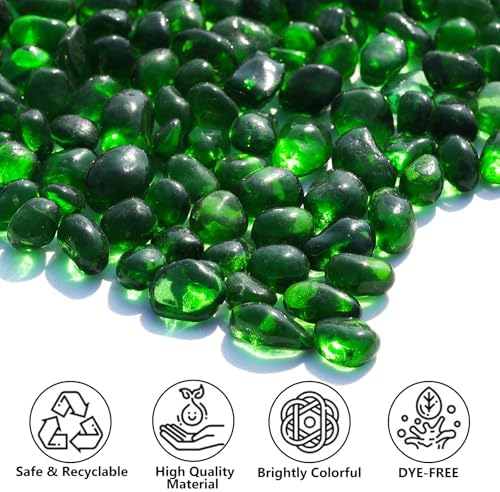Sea Glass Stones Green Clear Glass Pebbles Gemstones 09LB
