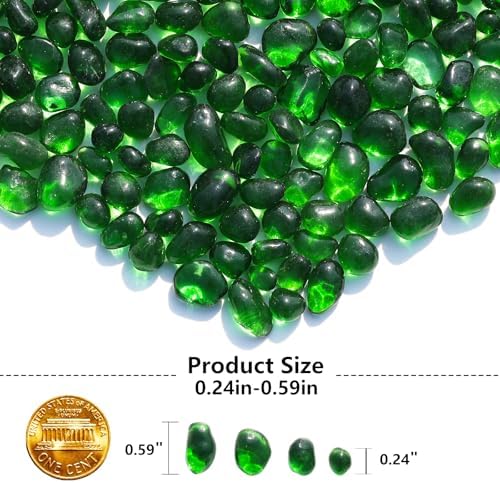 Sea Glass Stones Green Clear Glass Pebbles Gemstones 09LB