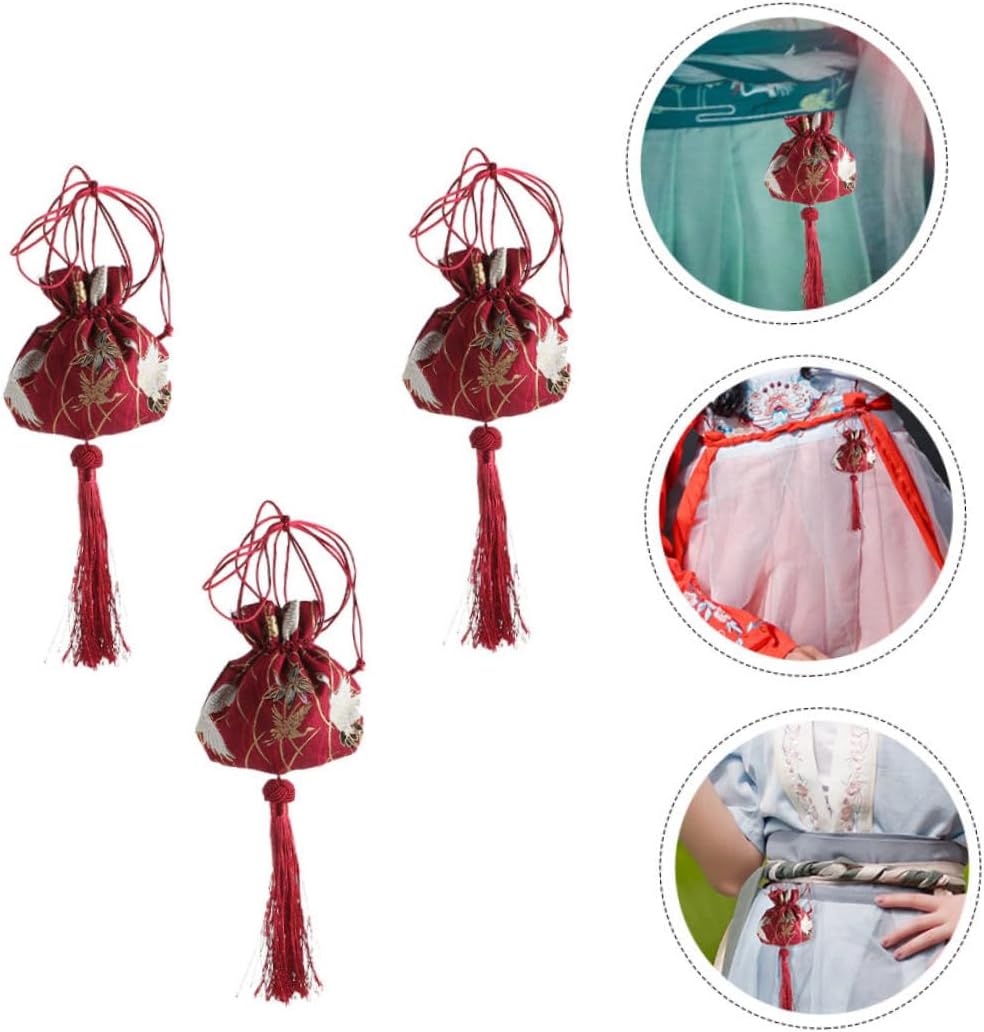 PRETYZOOM 3pcs Sachet Pouch Holder Chinese Design Scented Car Decor
