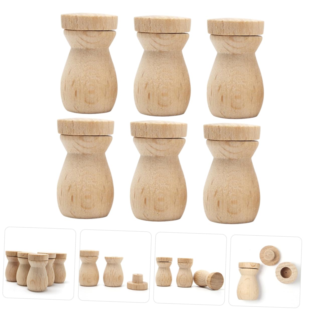 ADOCARN 6PCS Wooden Diffuser Pendant for Home Office Decor