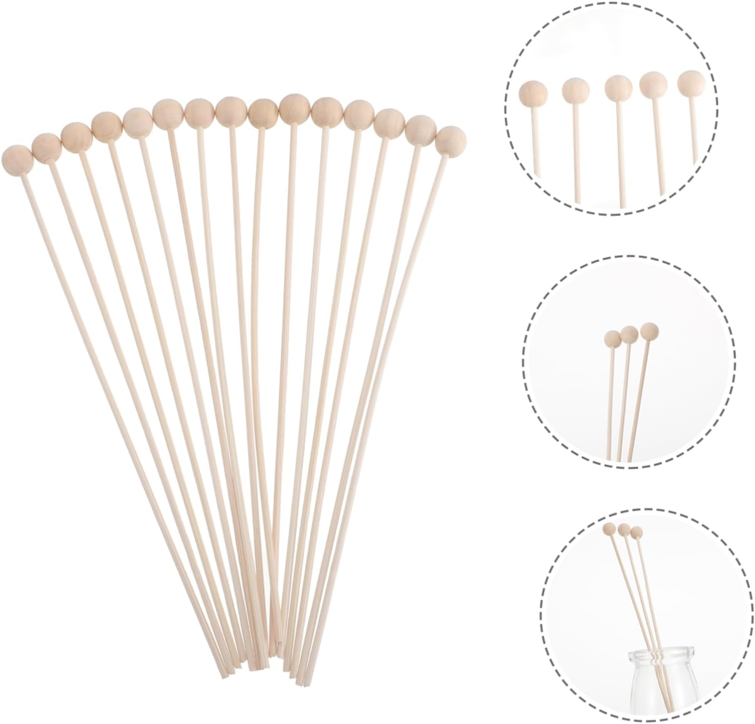 VALICLUD 15Pcs Wood Bead Aroma Diffuser Sticks for Home Fragrance