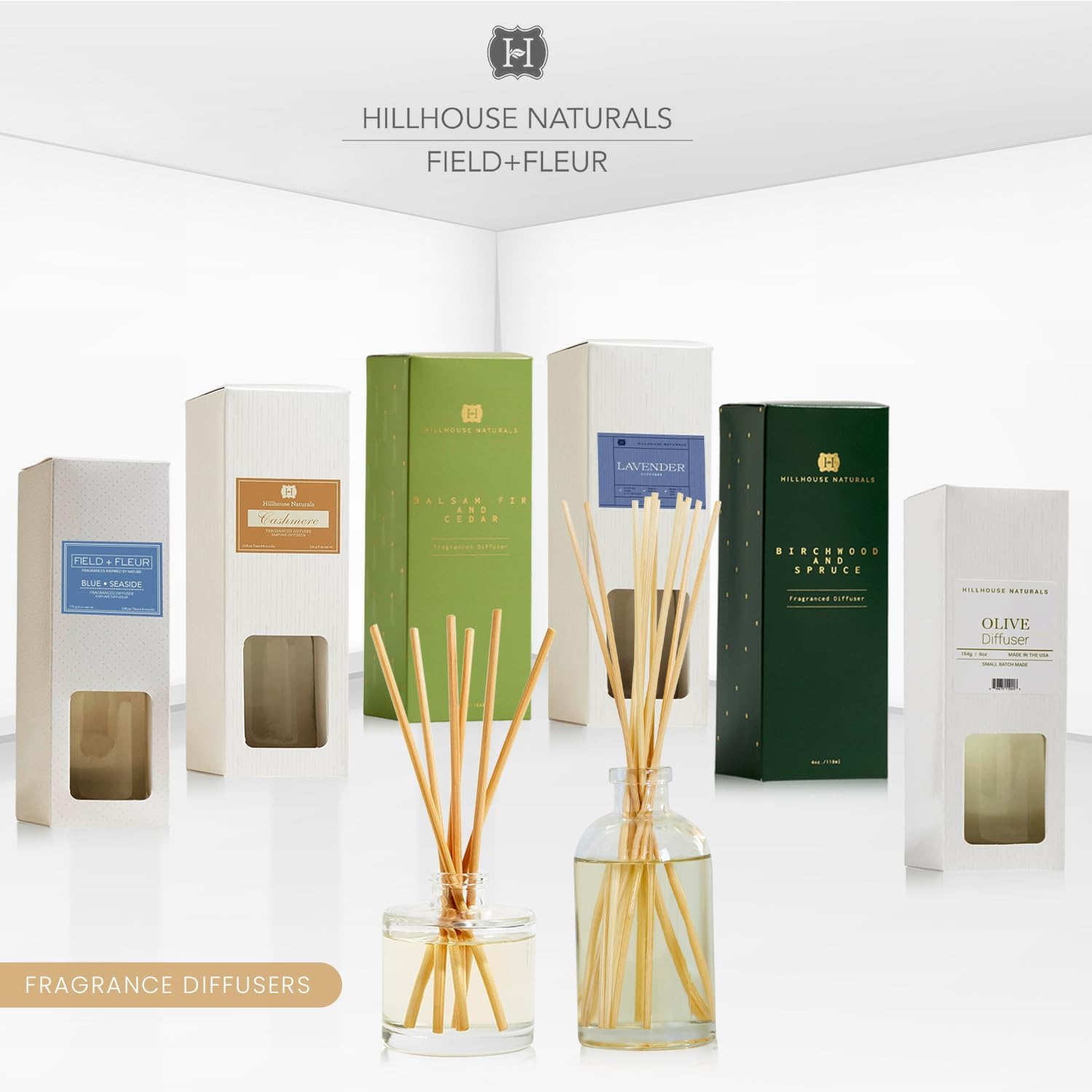 Hillhouse Naturals Balsam Fir Cedar Reed Diffuser Set