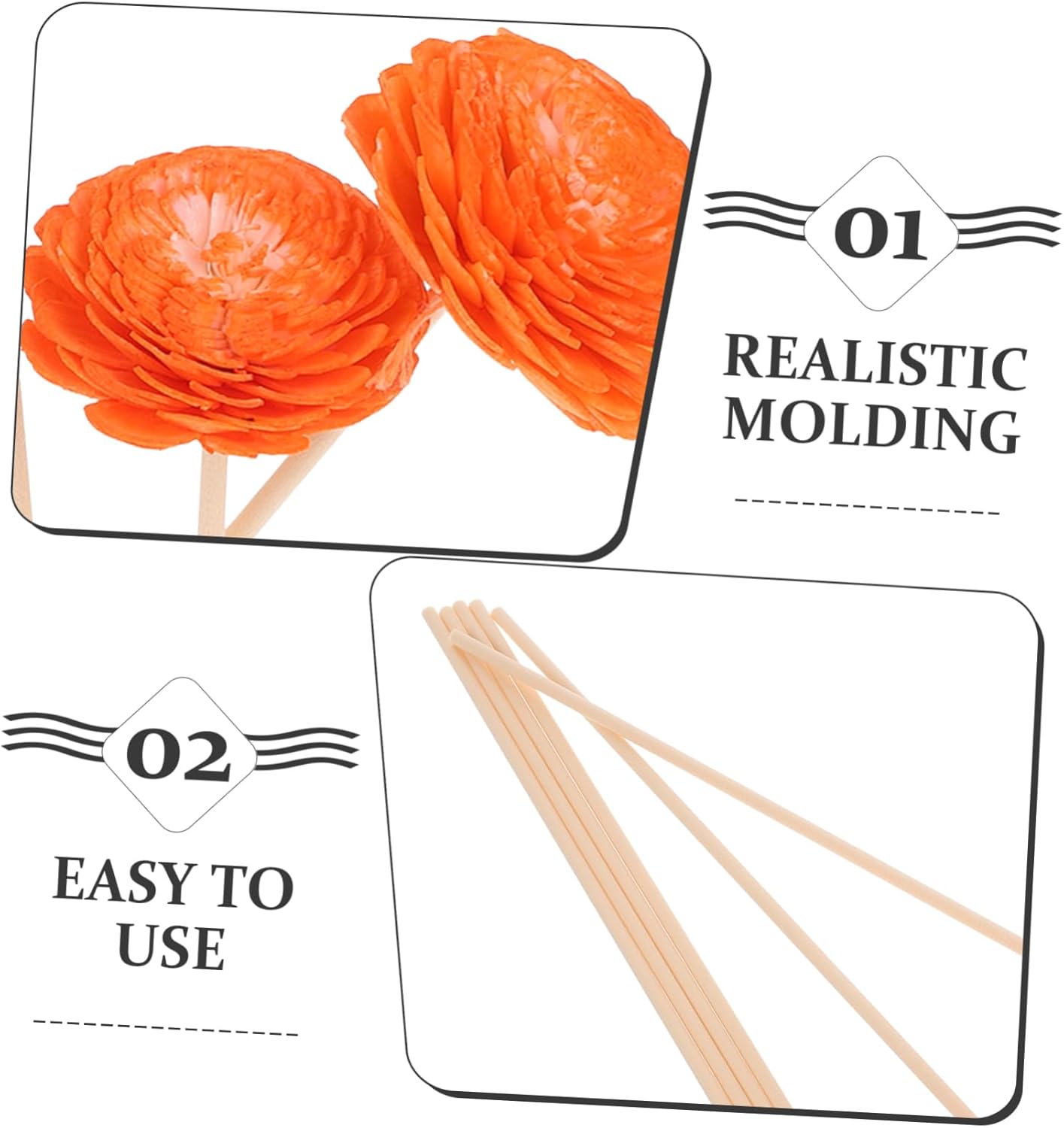 Ciieeo 1Set Flower Aroma Diffuser Sticks for Home and Office