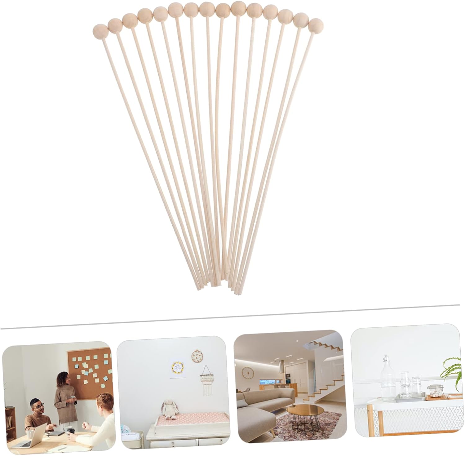 Happyyami 15pcs Wooden Diffuser Sticks for Aromatherapy