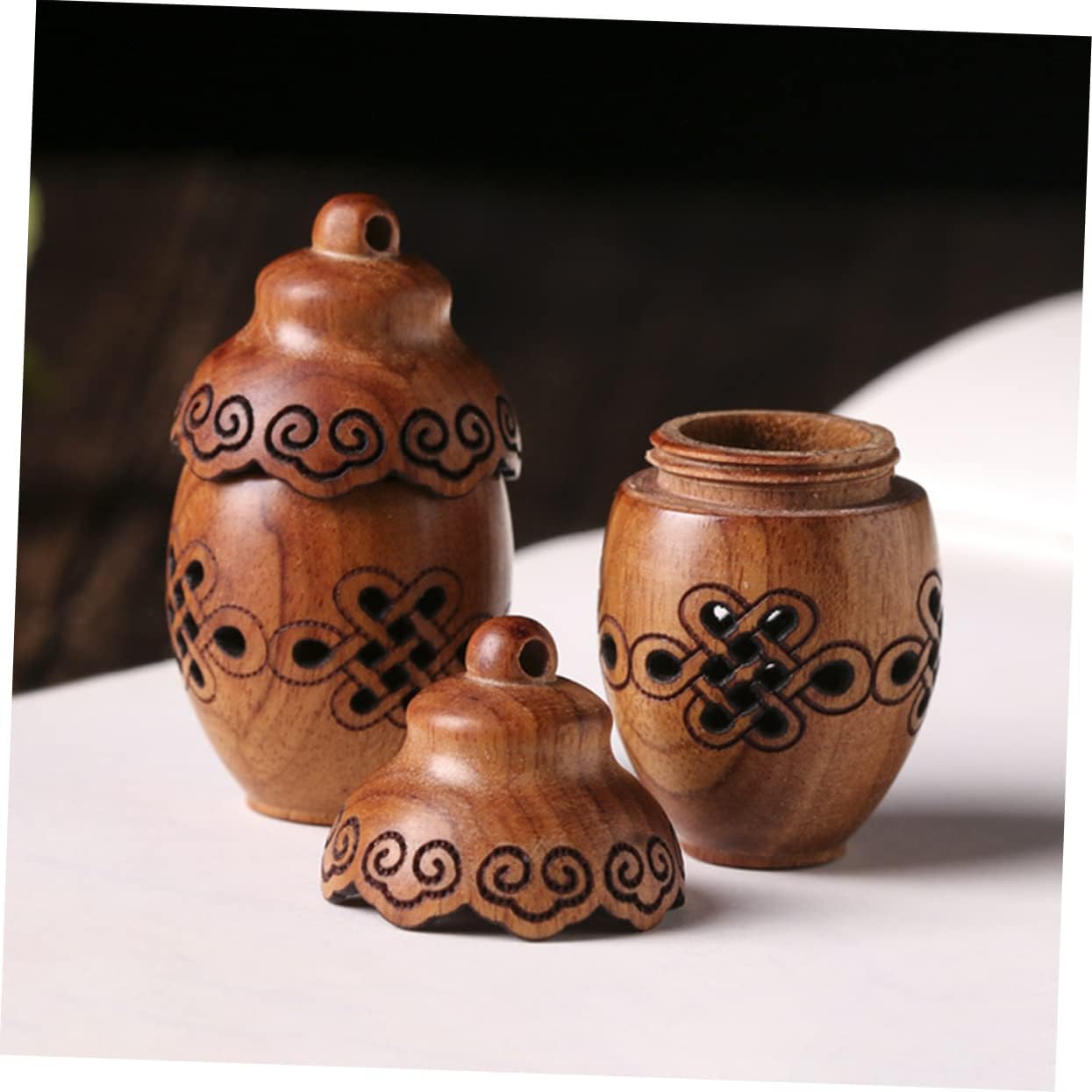 Carving Wooden Aromatherapy Diffuser Pendant