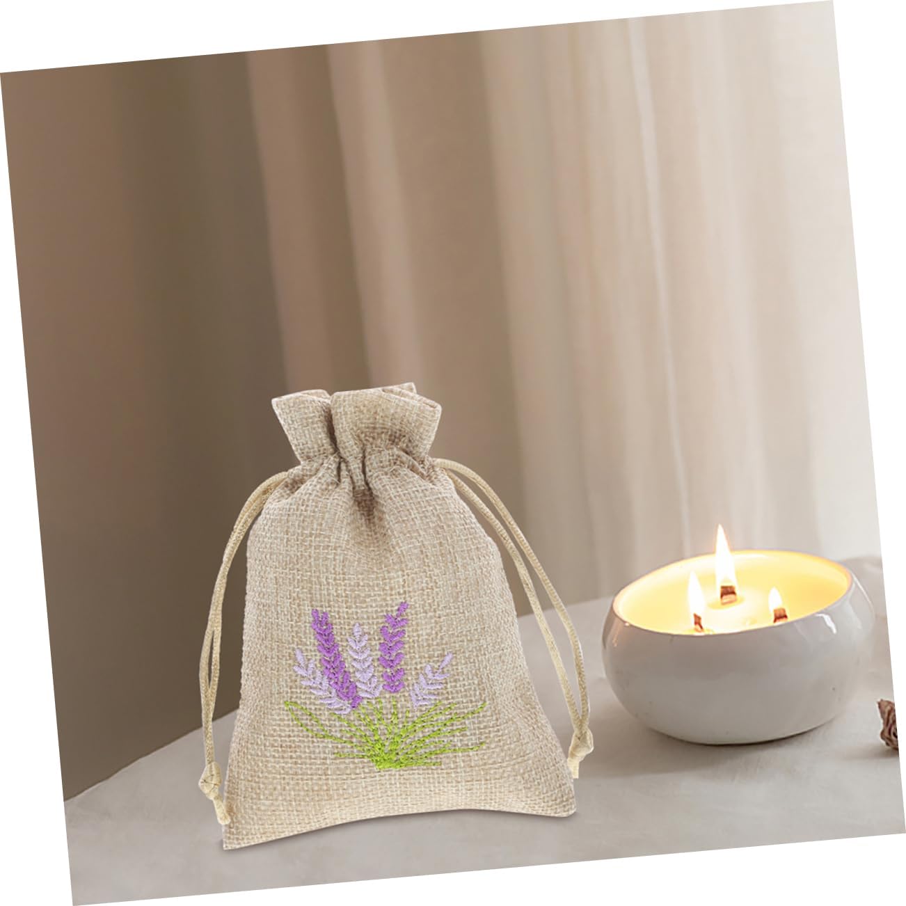 Happyyami 5pcs Lavender Sachet Bags Dried Flower Storage Wrapping Pouches