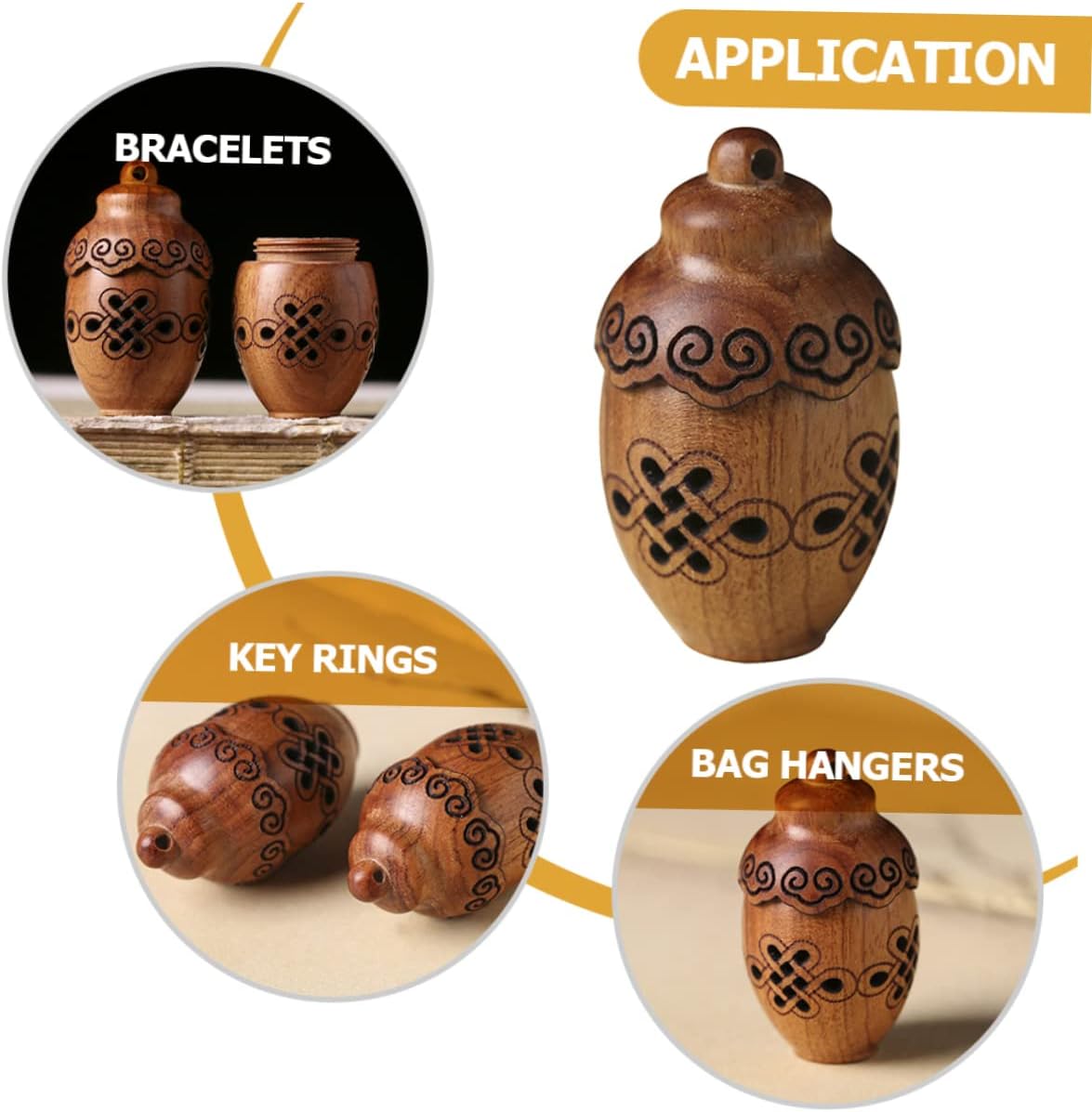 PartyKindom DIY Hollow Wood Aroma Bottle Pendant Essential Oil Diffuser