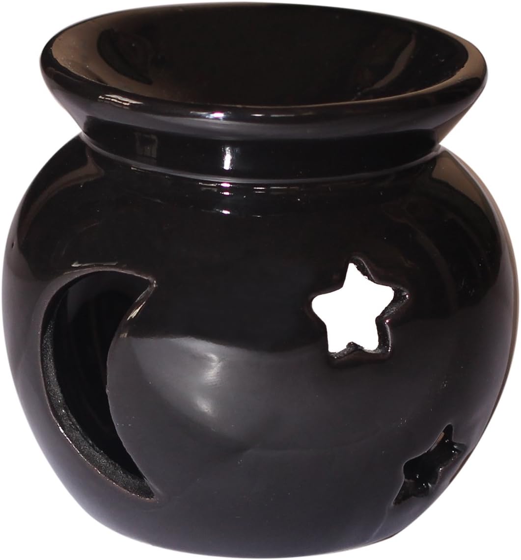 ABHANDICRAFTS Ceramic Essential Oil Burner Black