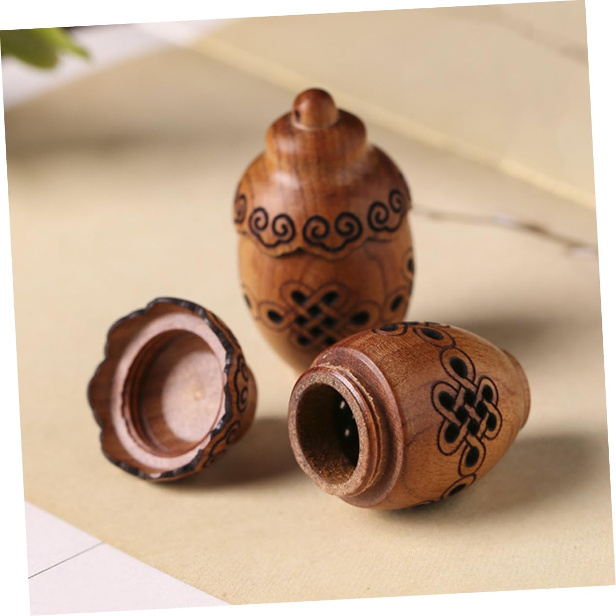 Retro Style Wooden Aroma Beads Holder Diffuser