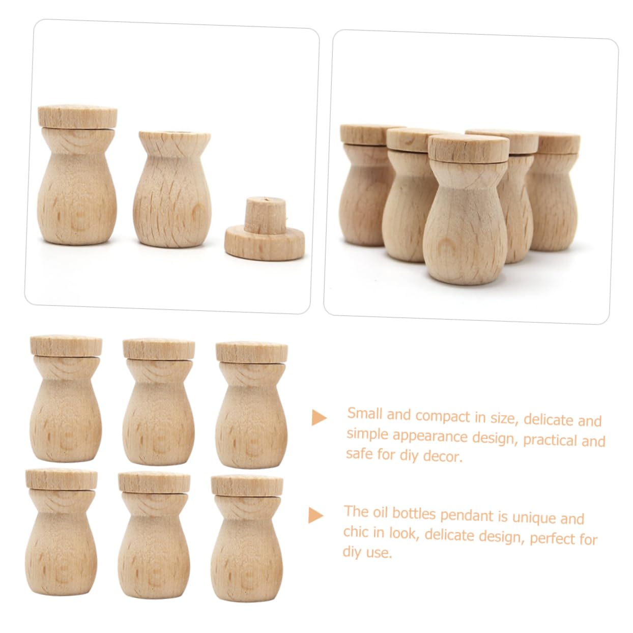 ADOCARN 6PCS Wooden Diffuser Pendant for Home Office Decor