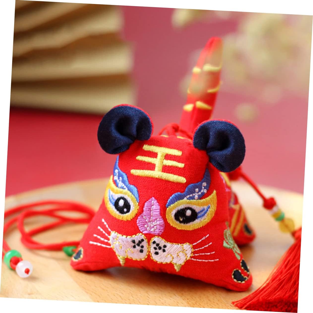 Creative Embroidered Tiger Design Car Hanging Sachet Pendant