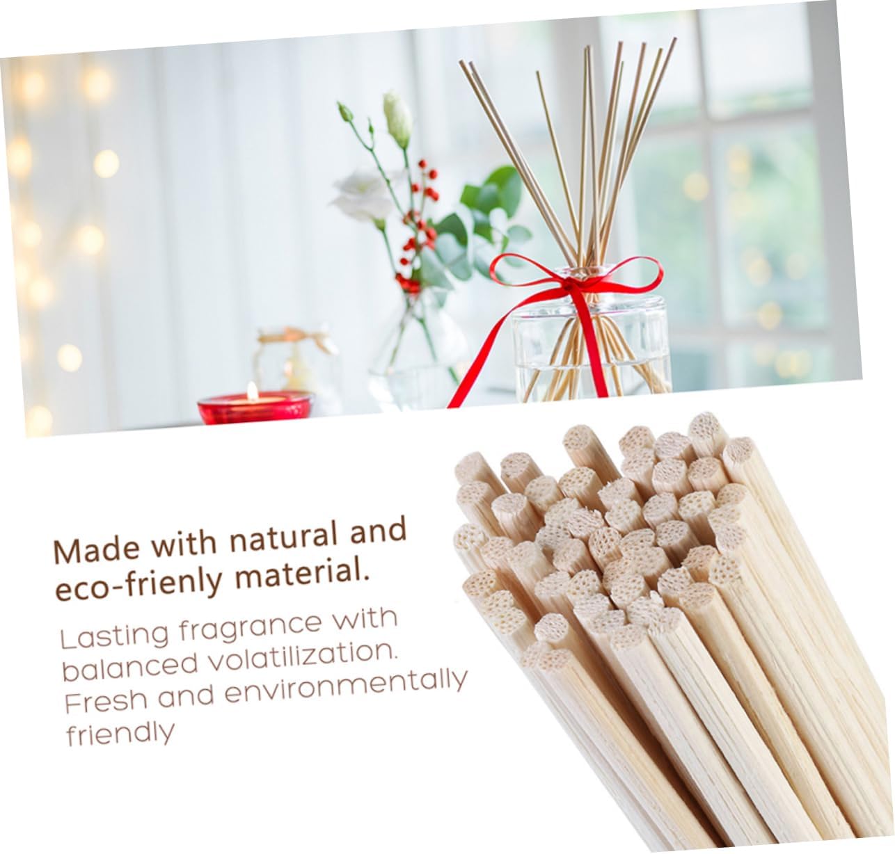 Healifty 30Pcs Rattan Diffuser Sticks for Essential Oils