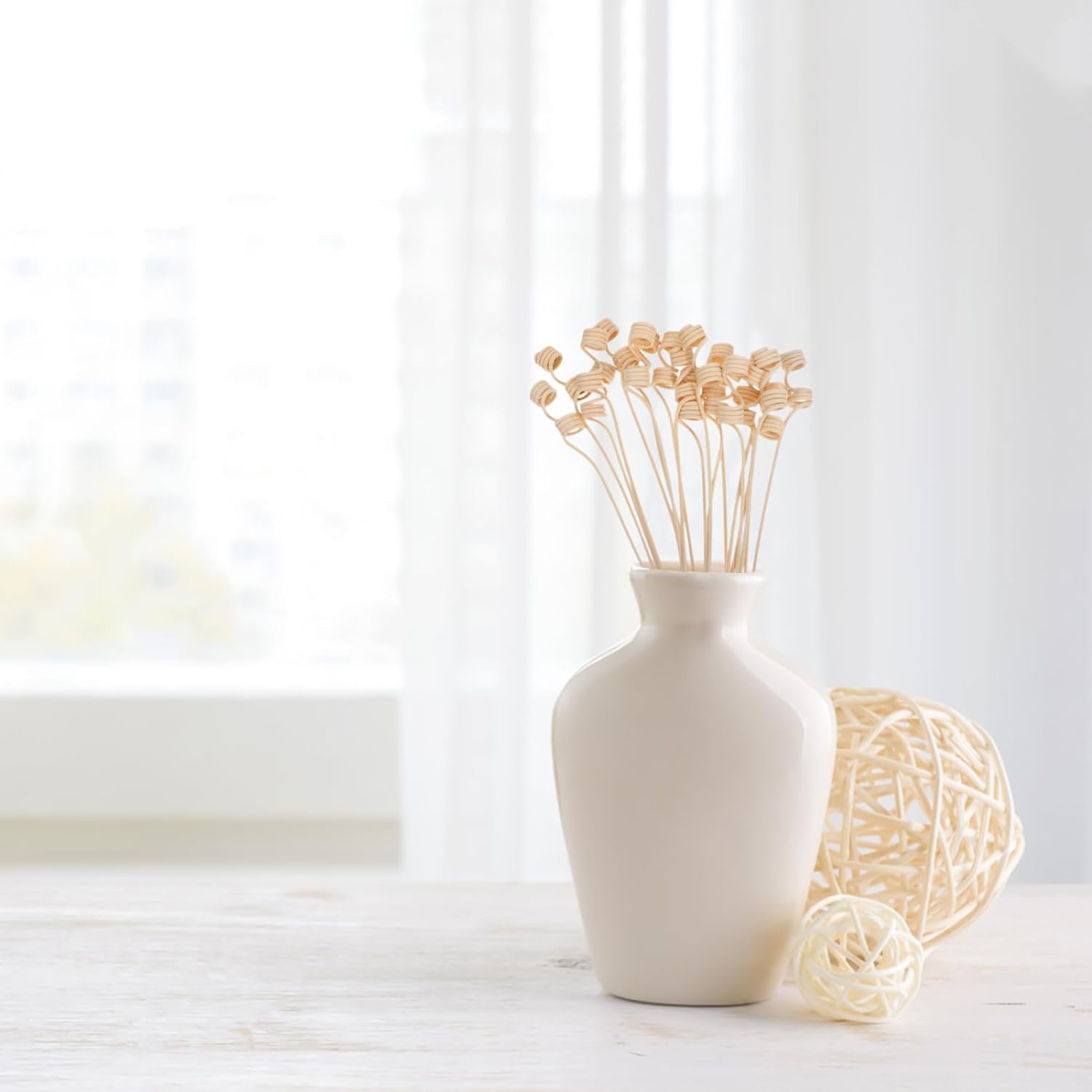 PRETYZOOM 20PCS Wavy Rattan Aroma Diffuser Sticks