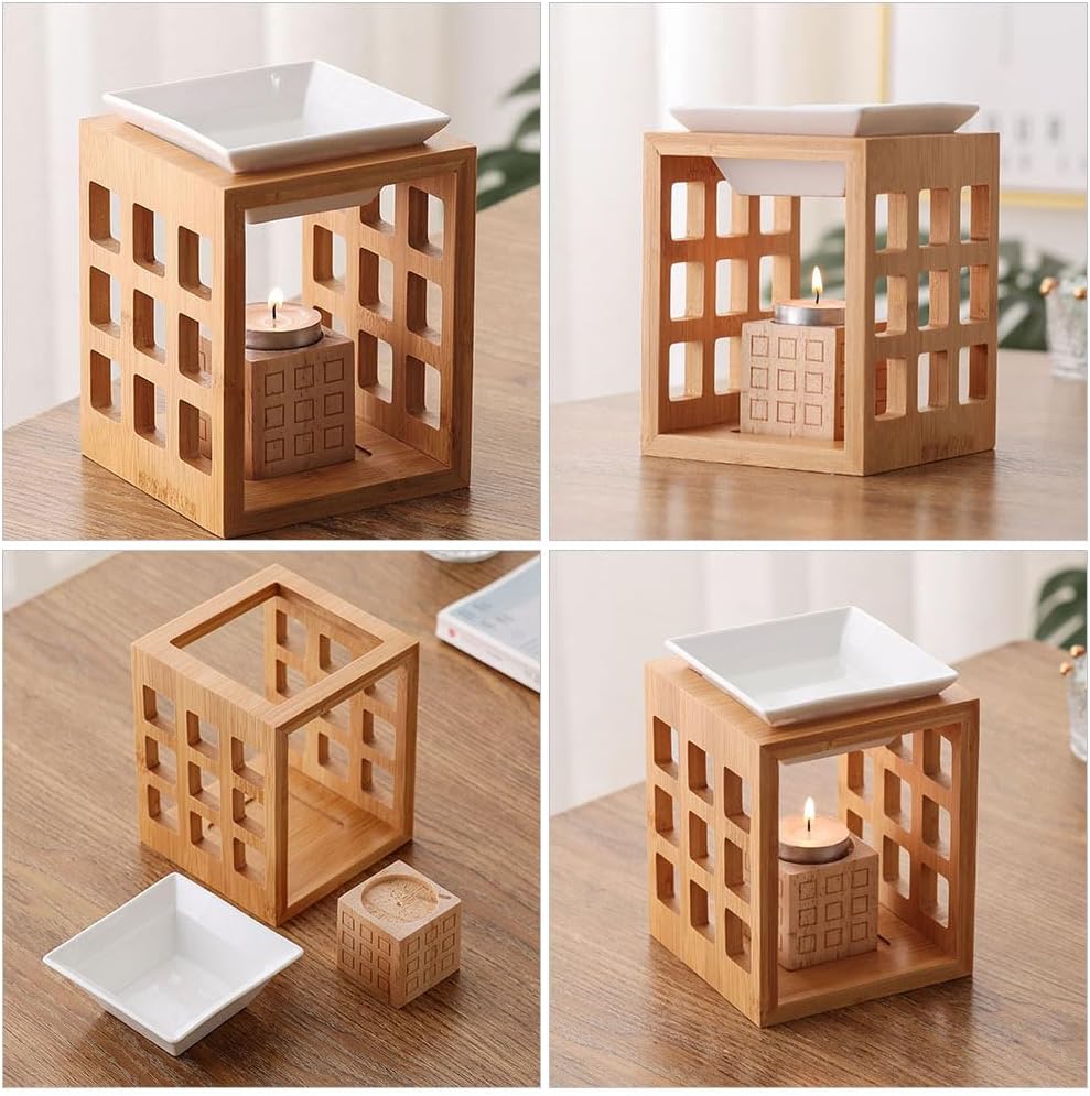 Wooden Essential Oil Burner with Tealight Holder