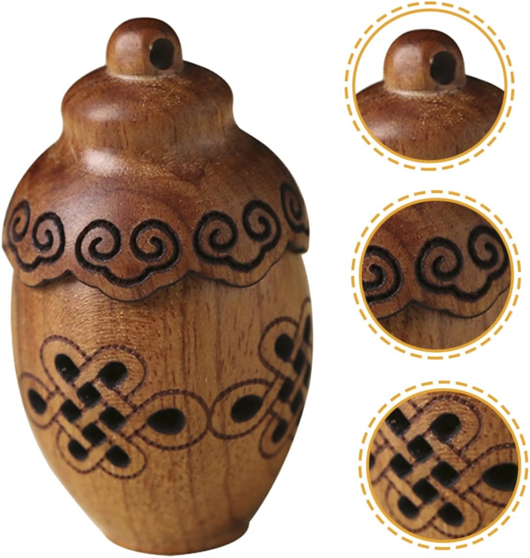 PartyKindom DIY Hollow Wood Aroma Bottle Pendant Essential Oil Diffuser