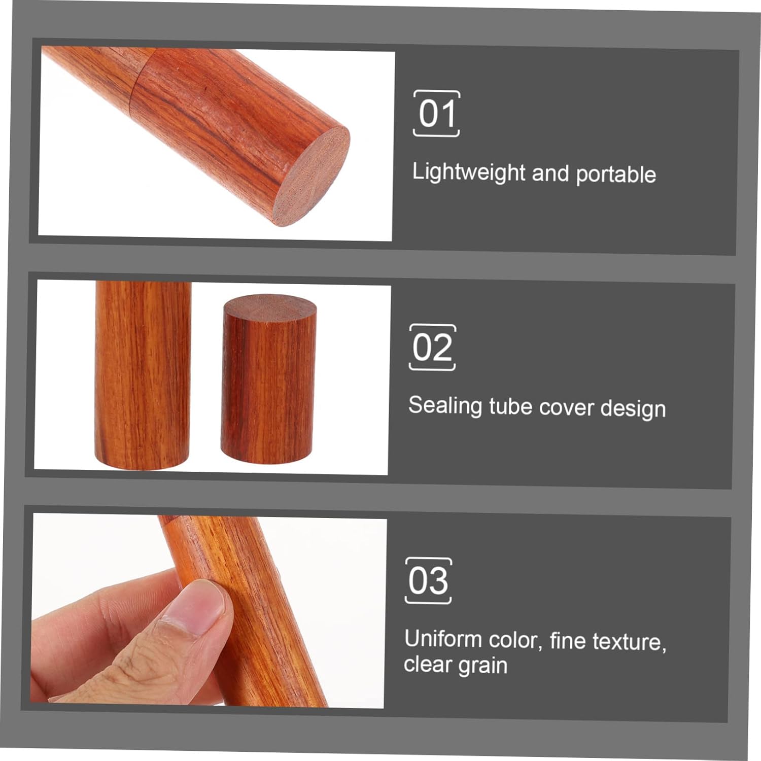 Valicloud 2Pcs Wooden Incense Stick Storage Tubes Portable Holder Container