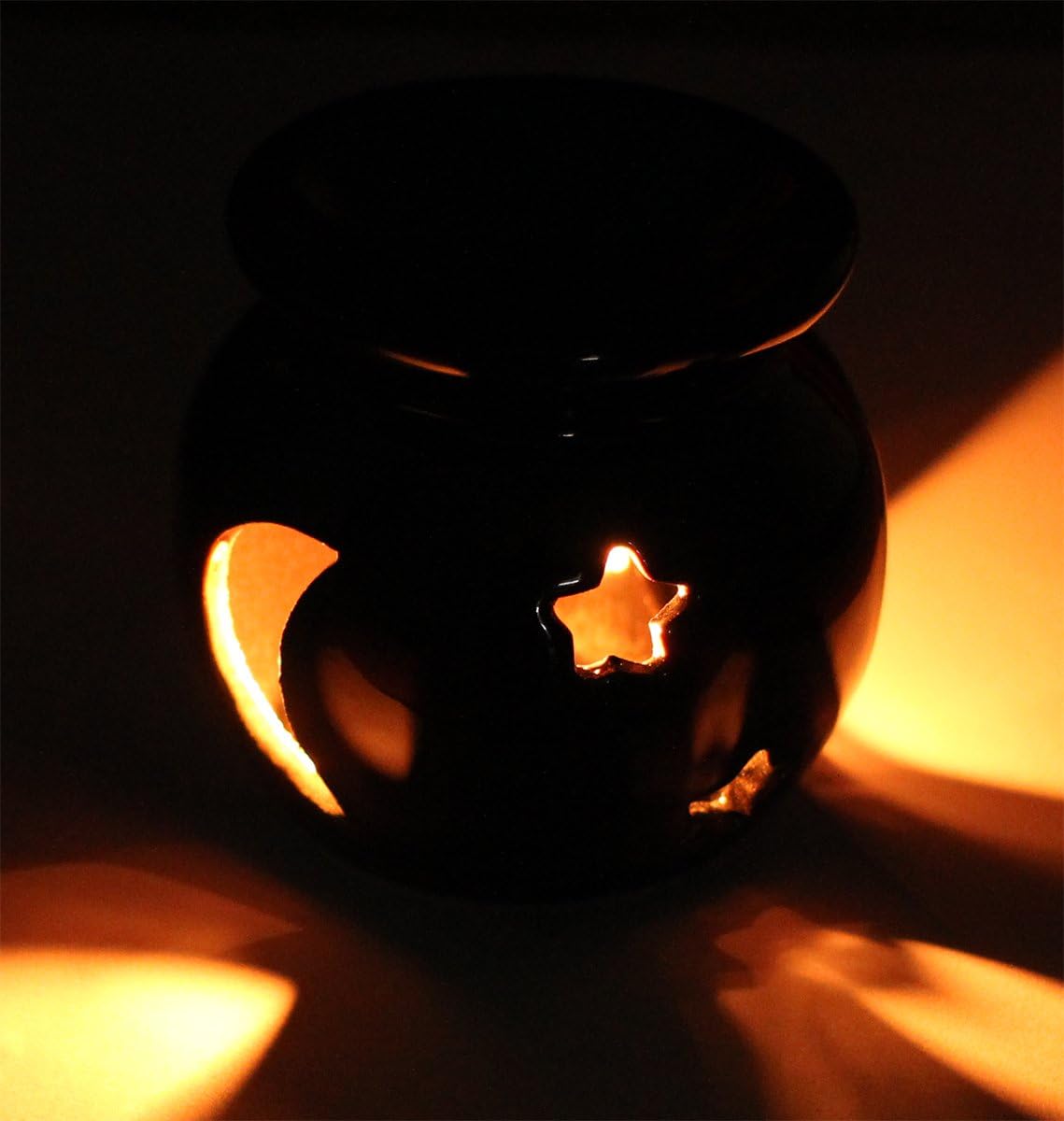 ABHANDICRAFTS Ceramic Essential Oil Burner Black
