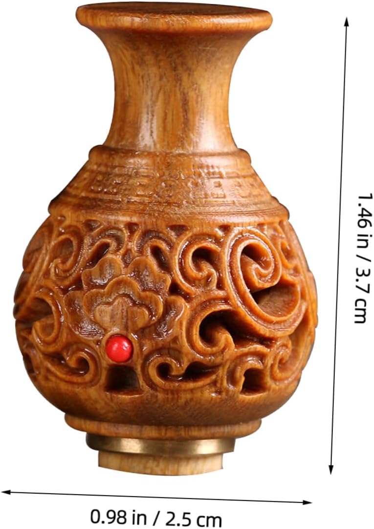 Wooden Aromatherapy Sachet Pendant with Green Sandalwood Carving