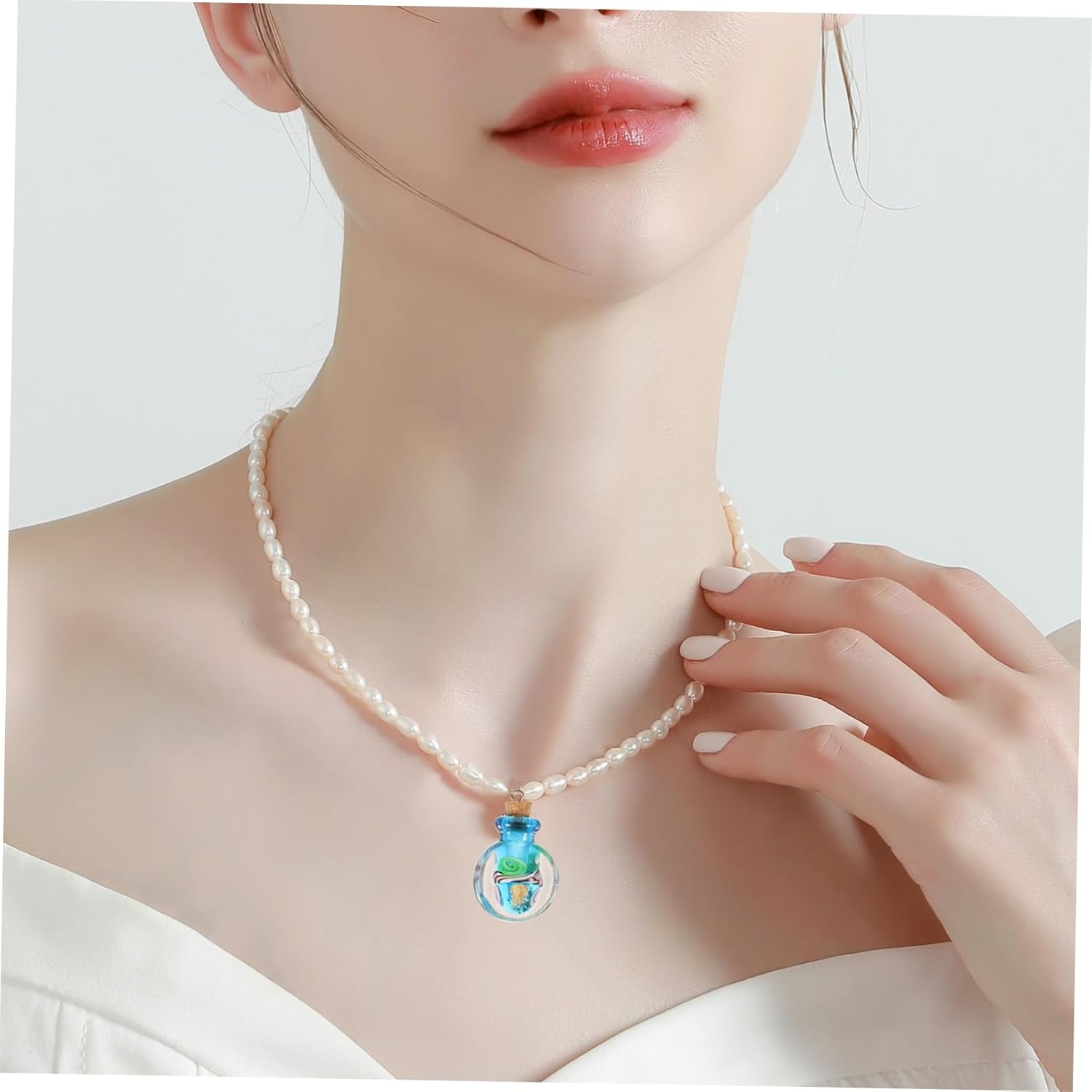 Glass Oil Diffuser Necklace Pendant Essential Oil Jewelry for Women