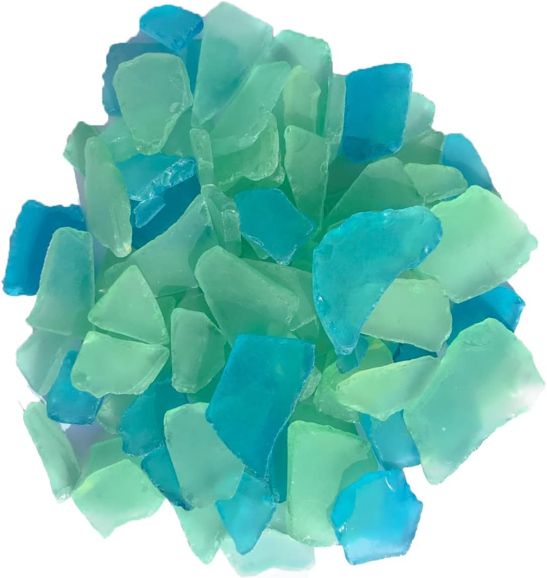 Caribbean Blue Green Sea Glass for Crafts 11oz