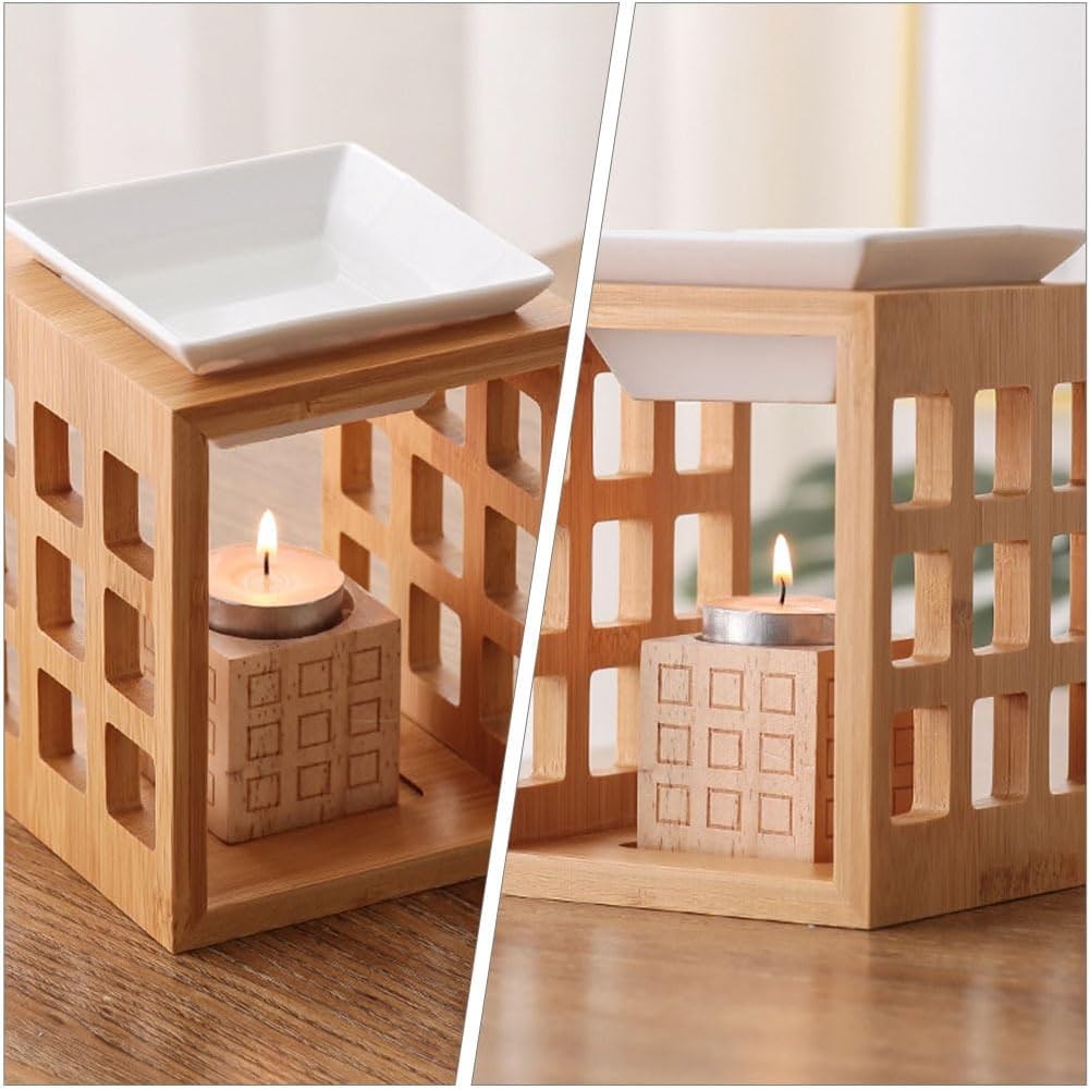 Wooden Essential Oil Burner with Tealight Holder