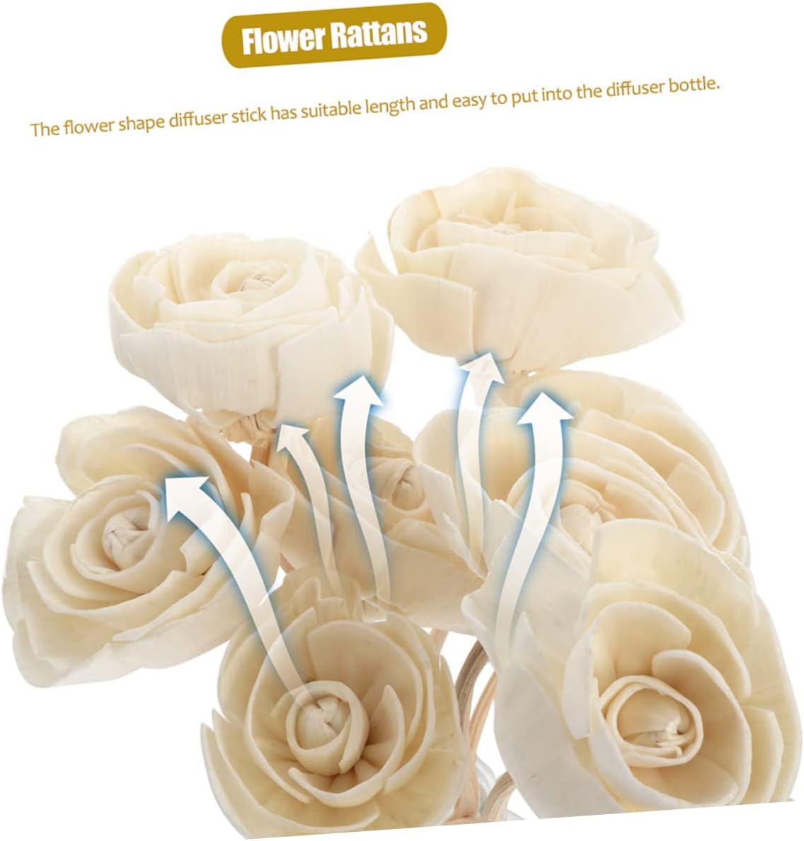 Ciieeo 9pcs Replacement Diffuser Reeds with Dried Flowers