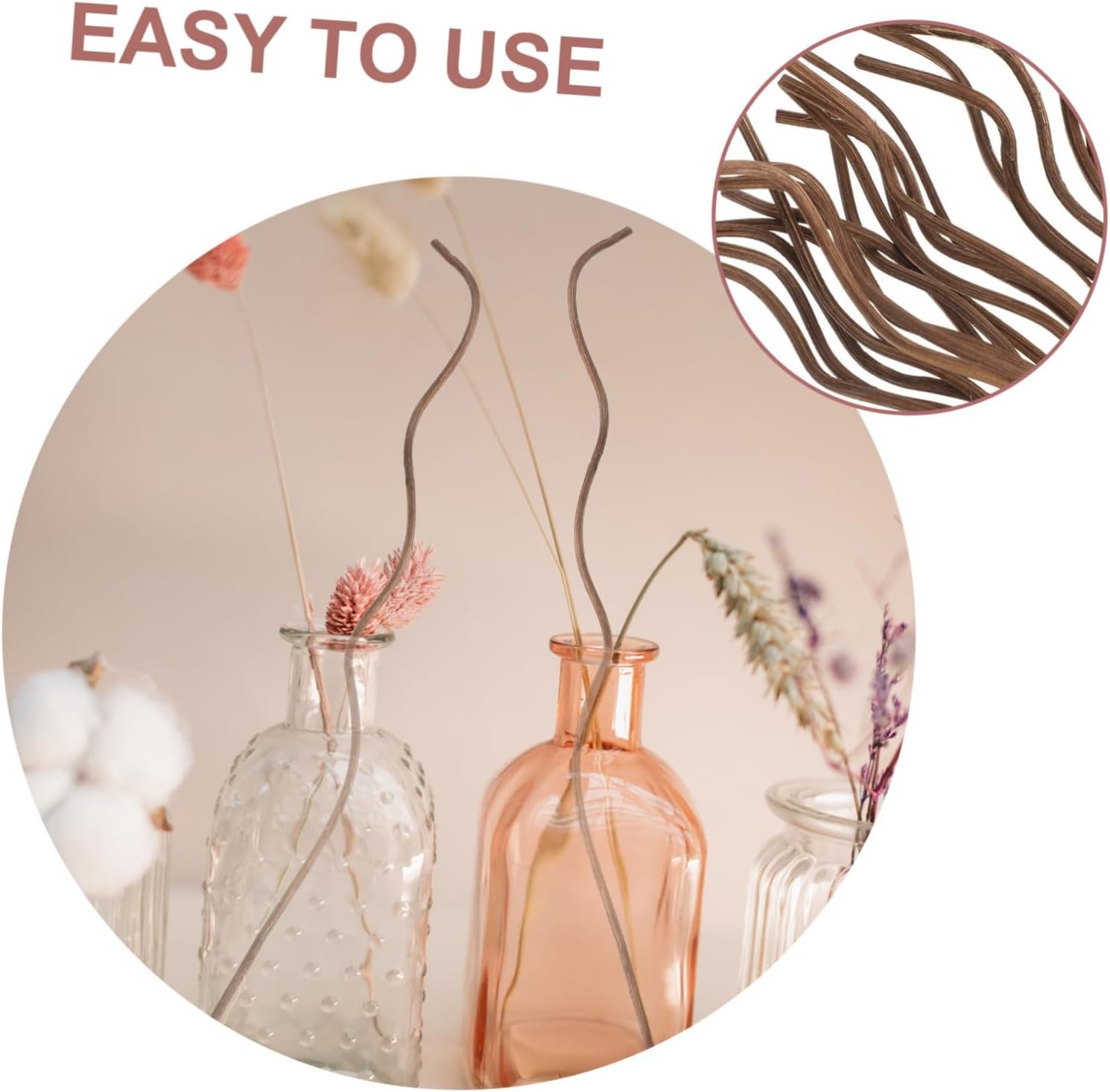 Homoyoyo 40pcs Rattan Diffuser Sticks for Essential Oils