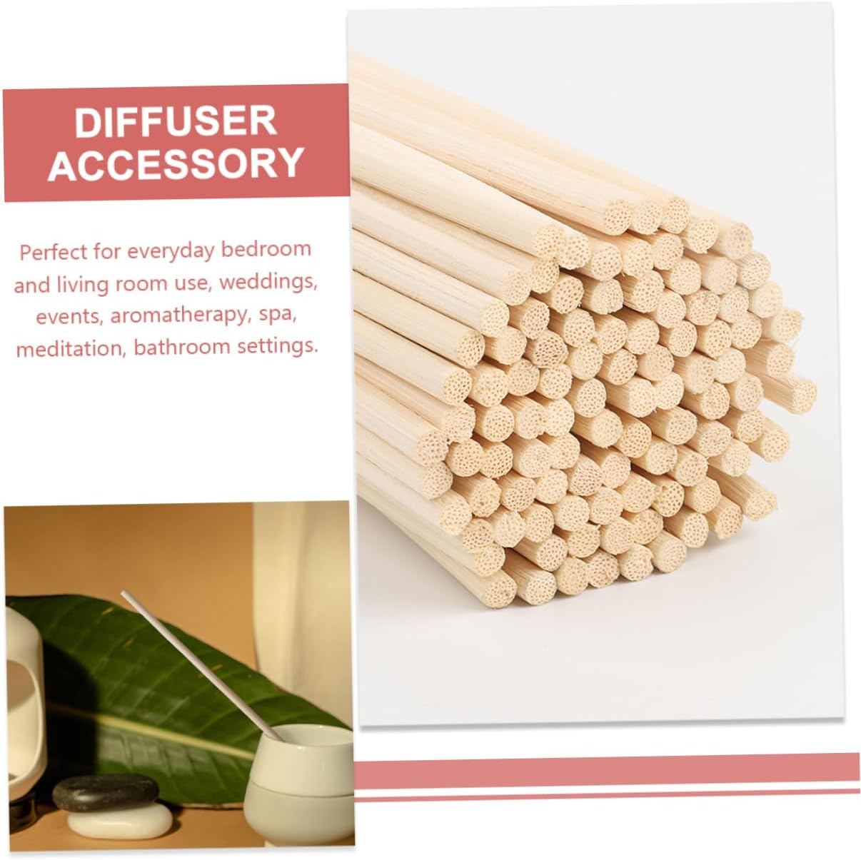 100Pcs Natural Rattan Diffuser Sticks for Aromatherapy