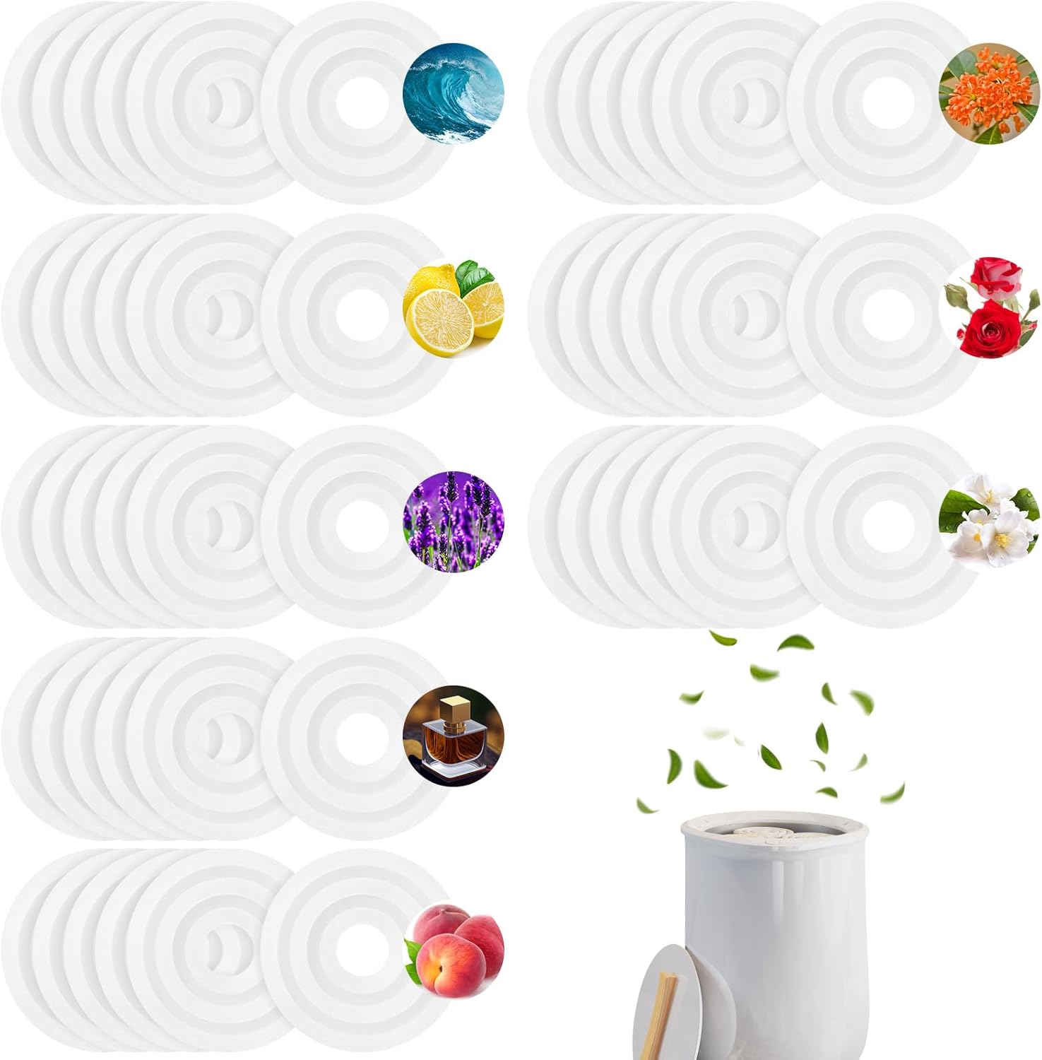 Demissle Fragrance Disc Towel Warmer Pads 8 Flavors 48 Pcs