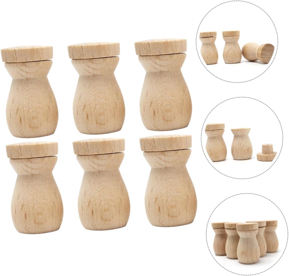 6pcs Wooden Essential Oil Diffuser Pendant for Car Home Office