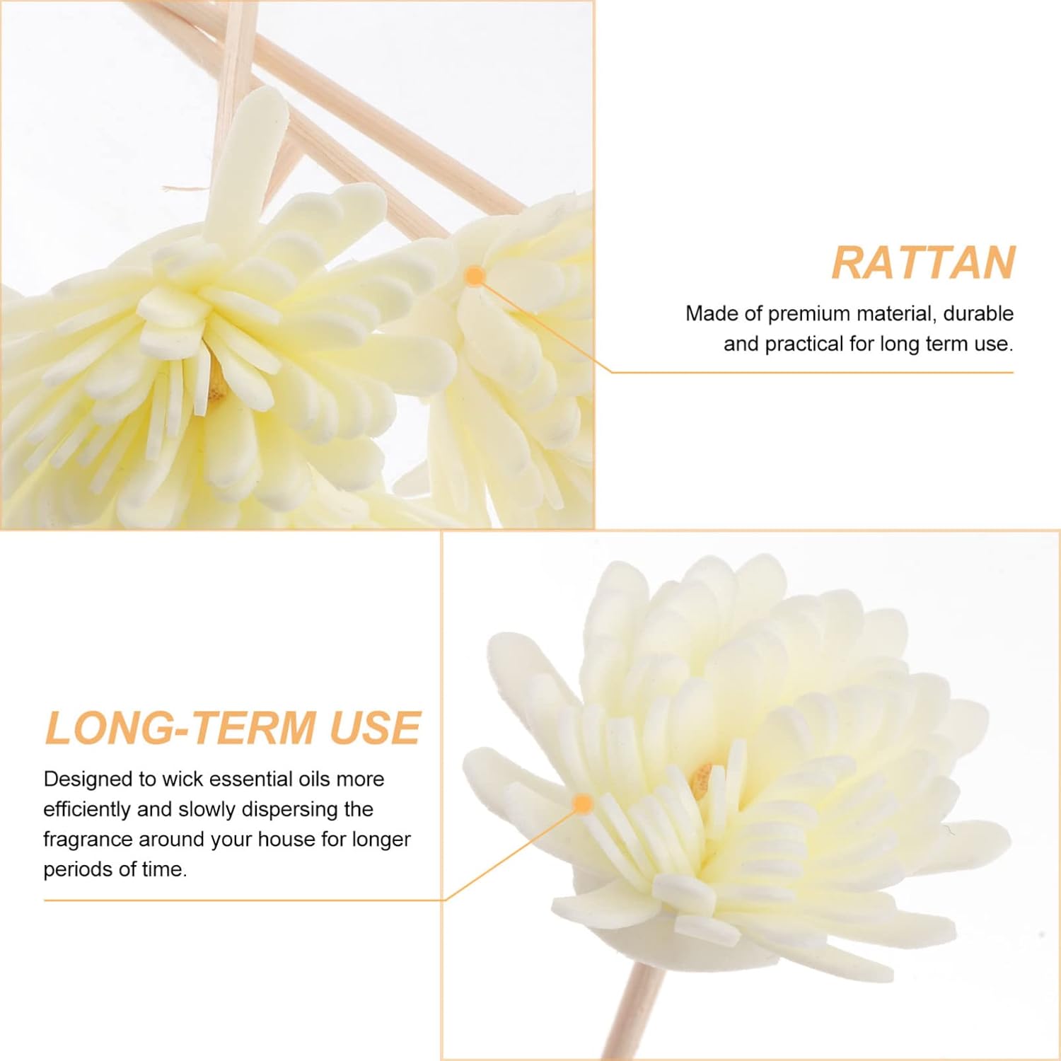 COHEALI 5 Pack Chrysanthemum Diffuser Sticks
