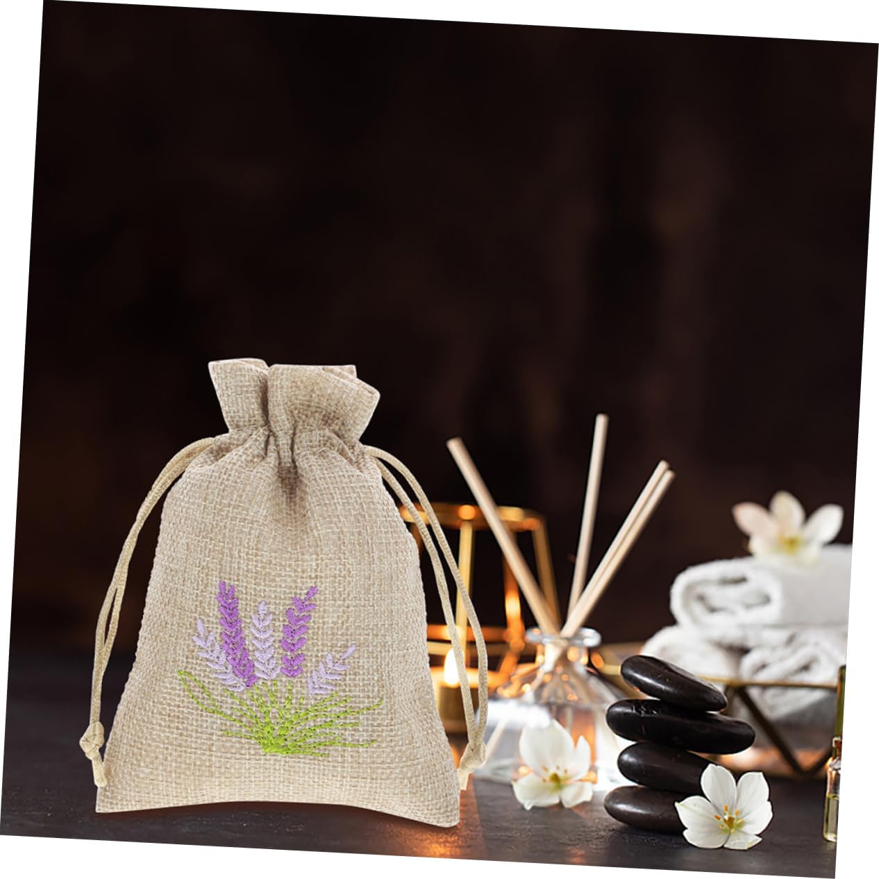 Happyyami 5pcs Lavender Sachet Bags Dried Flower Storage Wrapping Pouches