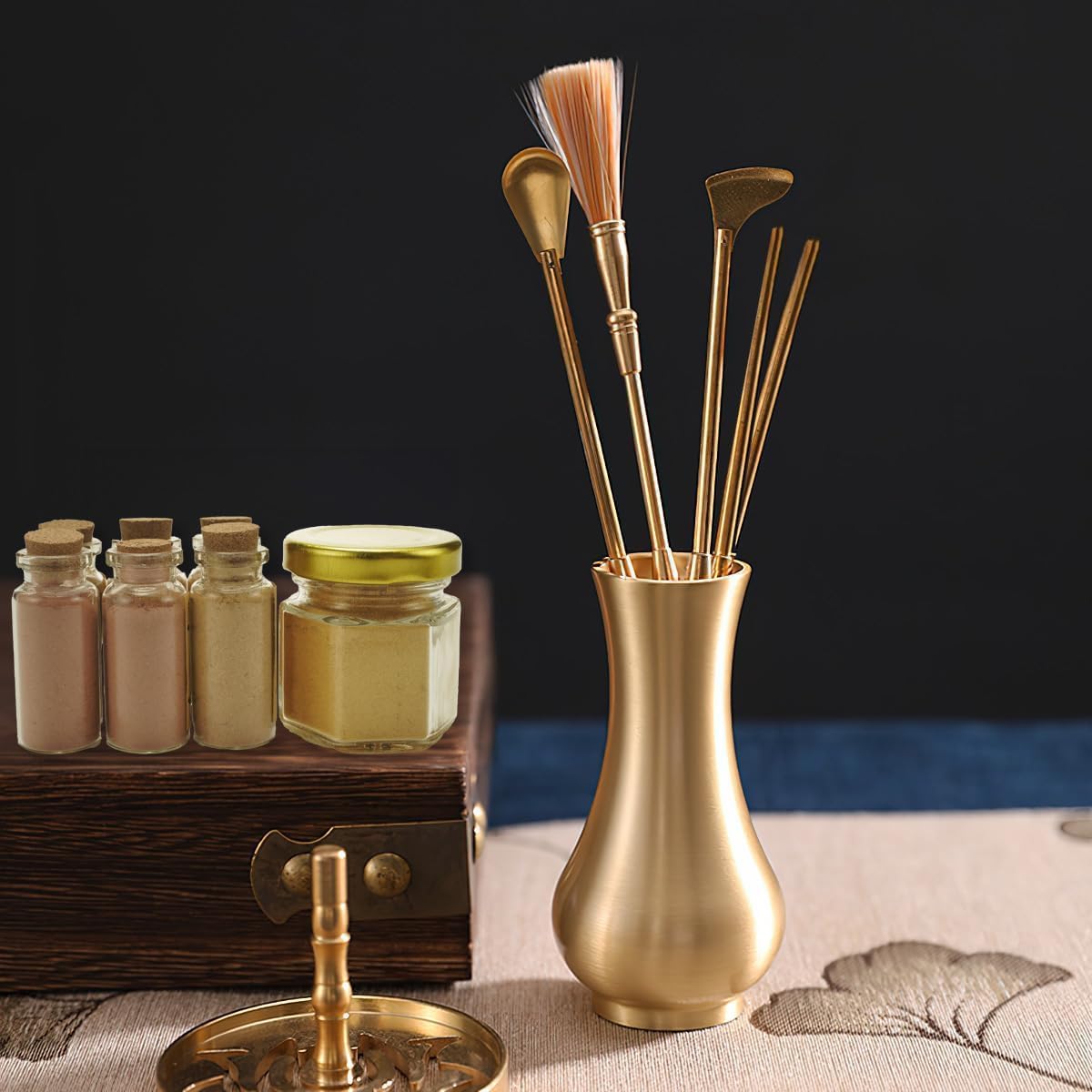 Sivlnian Brass Incense Burner Kit with Mold Tools