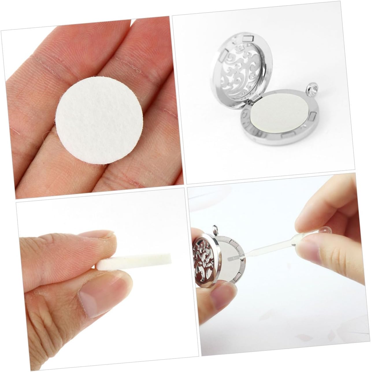 Healifty 100Pcs Essential Oil Refill Pads for Aromatherapy Necklace