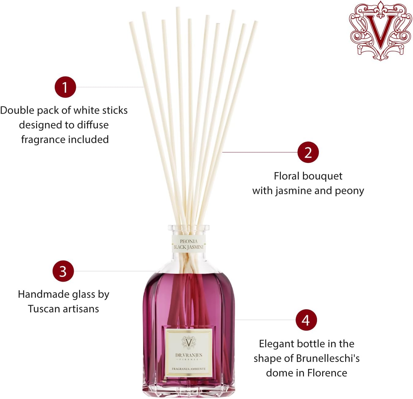 Dr Vranjes Peonia Black Jasmine Fragrance Diffuser 250ml
