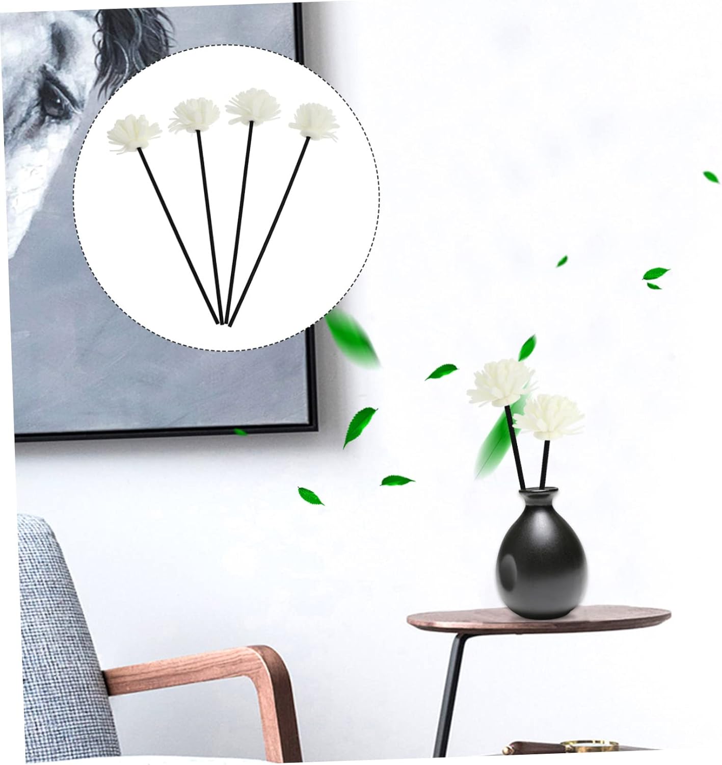 Garneck 4Pcs Aroma Diffuser Flower Sticks