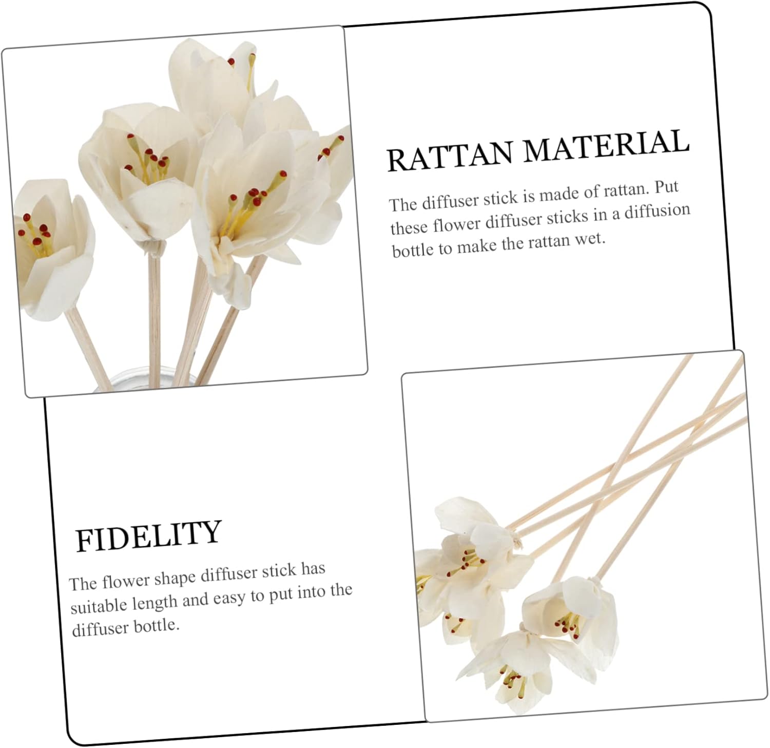 Cabilock 5pcs Rattan Diffuser Sticks for Home Decor