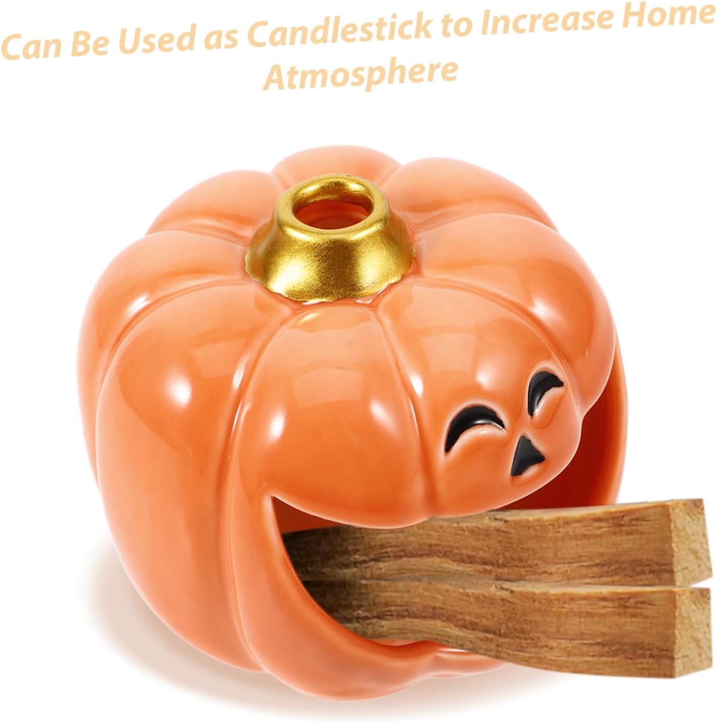 PRETYZOOM Halloween Pumpkin Ceramic Incense Burner for Sage and Aromatherapy