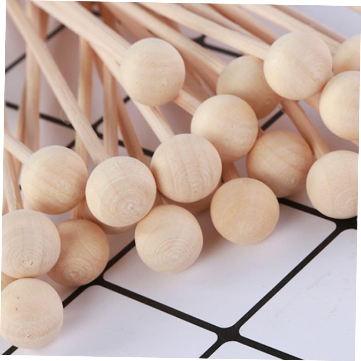 Garneck 10pcs Natural Rattan Sticks with Wooden Bead for Diffuser