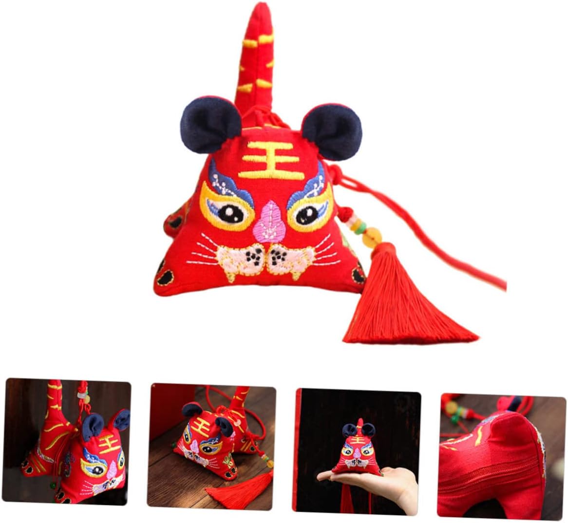 Creative Embroidered Tiger Design Car Hanging Sachet Pendant