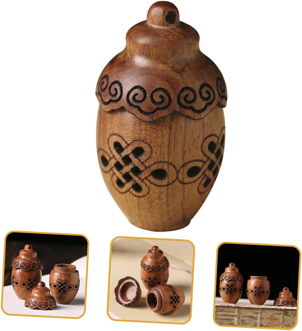 PartyKindom DIY Hollow Wood Aroma Bottle Pendant Essential Oil Diffuser